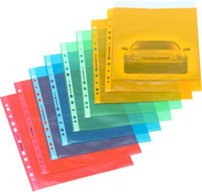 Schäfer Shop Select Prospekthüllen, DIN A4, genarbt, oben offen, dokumentenecht, 25 Stück, blau