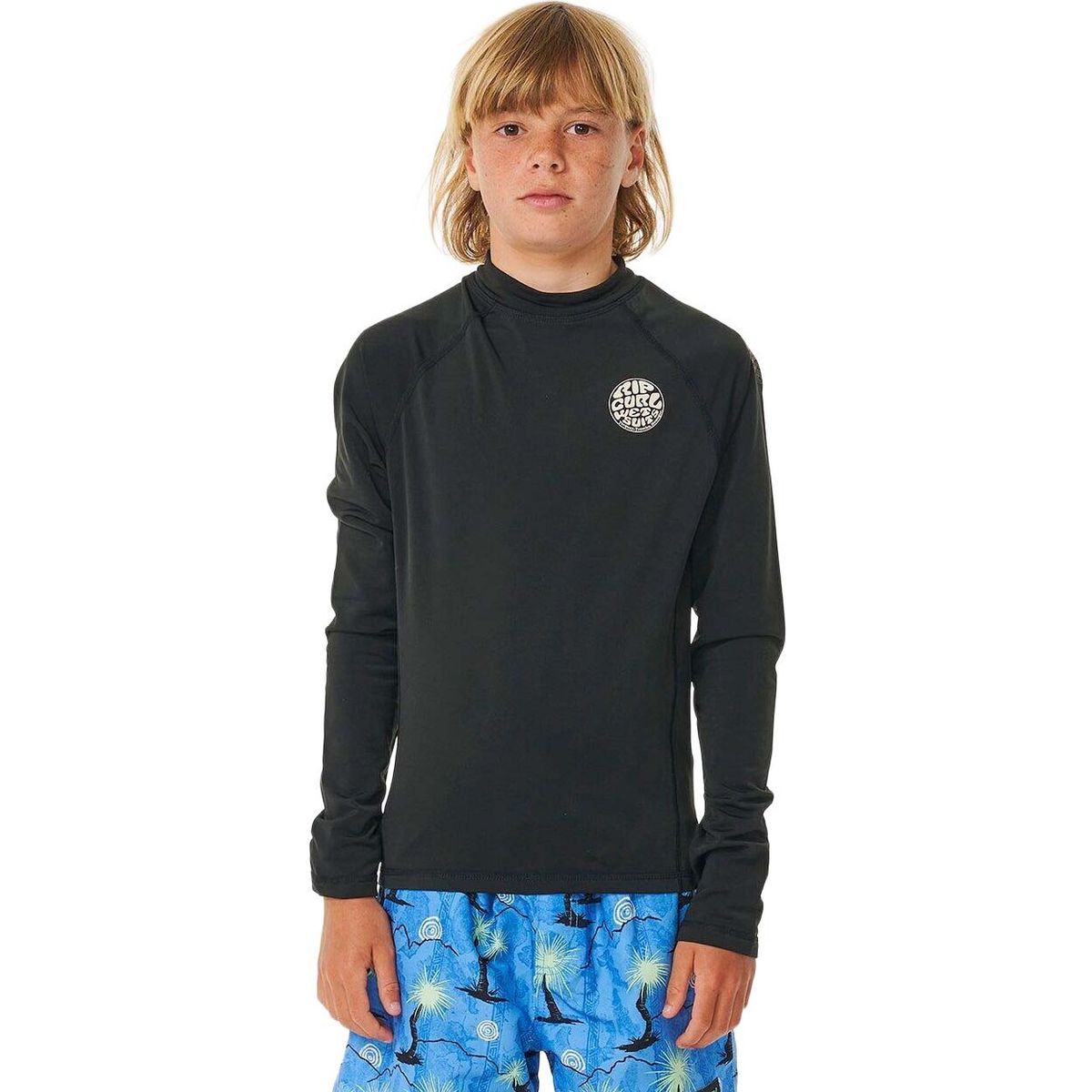 RipCurl Icons UV Brushed Long Sleeve-boy black (0090) 12 11YBRV-0090-12