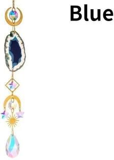 Inspired Finds Sun And Moon Crystal Suncatcher Hanging Prism Rainbow Window Ornament blue