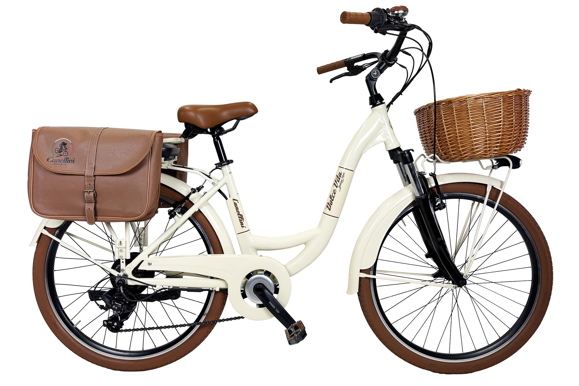 E-bike Venere Dolce Vita 26" mit Korb und Taschen - Beige