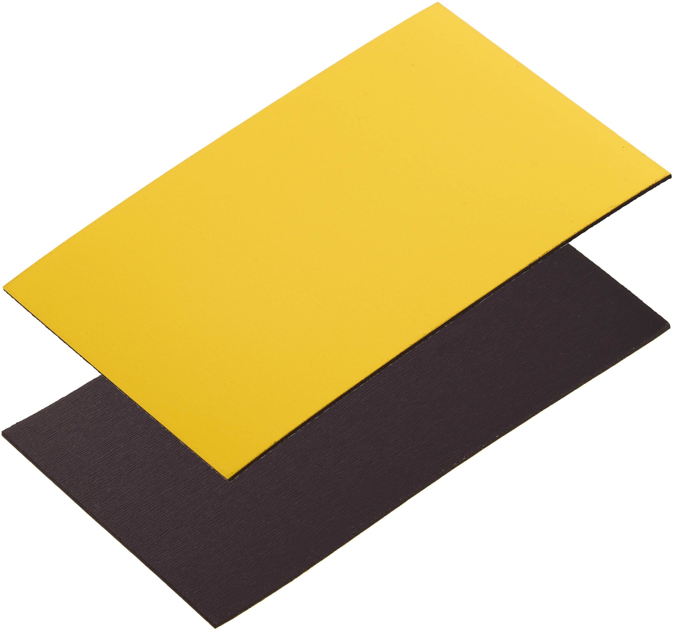 SPRINTIS 100 Unités - Étiquettes magnétiques inscriptibles jaune   50 x 80 mm, ferrite, PVC