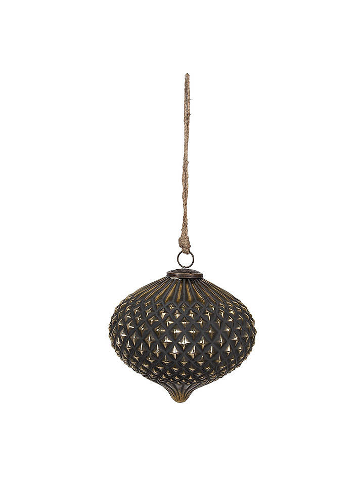Clayre & Eef Christbaumkugel in Schwarz/ Gold - (L)13 x Ø 10 cm - onesize