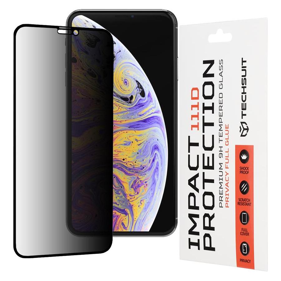 Techsuit - 111D Privacy Full Glue - iPhone XS Max / iPhone 11 Pro Max - Black (Apple iPhone 11 Pro Max, Apple iPhone XS Max) (56353125)