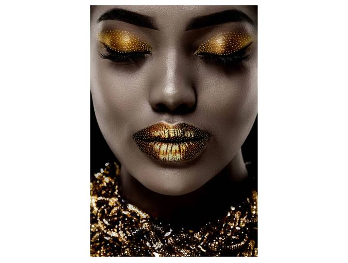 Digitaldruck auf Glas Goldenes Augen und Lippen-Make up image LAND