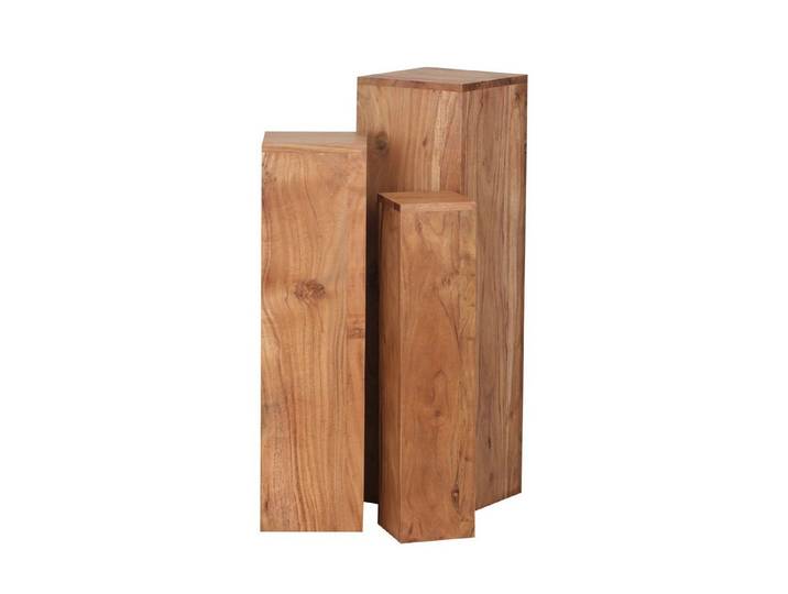 furnicato Satztisch Beistelltisch-Set 24,5x85x24,5 cm Echtholz (1-St), Ineinander verstaubare Satztische in handgefertigter Einzelarbeit