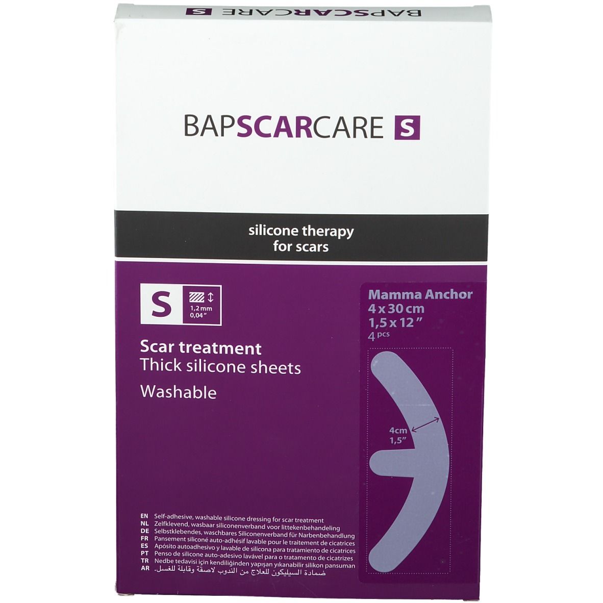 Bap Scar Care S Mamma Anker Wasbaar Litteken Verband 60s081030 4 St