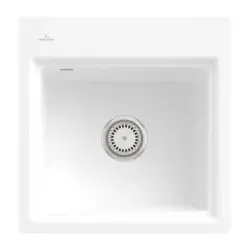 33552FRW Subway Style 50 S Flat Stone White Keramik Excenter Flächenbündige Spüle 50 cm Unterschrank