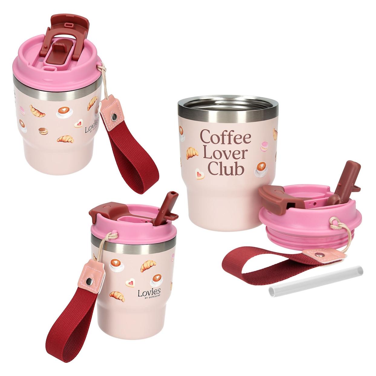 Depesche To Go Becher LOVIES Gebäck Coffee Lover Club rosa 360ml (76567462)
