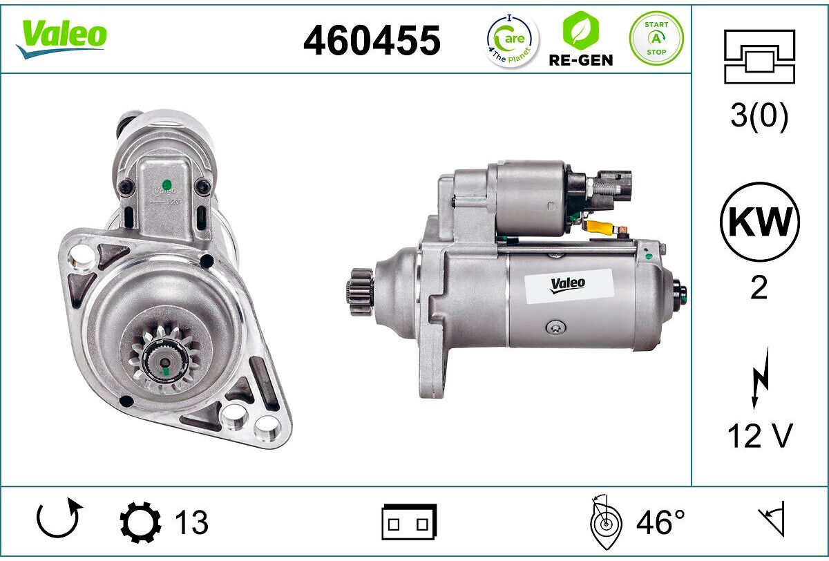Starter VALEO RE-GEN AT STOP&START; VALEO 460455