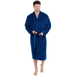 wewo fashion Herren Kimono 1017 mit Taschen M | jeansblue - blau