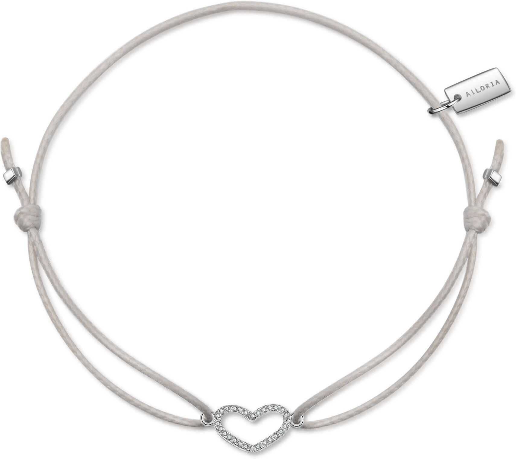 Armband AILORIA "Armband beige/silber LÉA", silber, Armbänder, Kinder, Silber 925 (Sterlingsilber), Armband