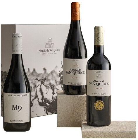 Abadía de San Quirce Estuche vinos tintos Ribera del Duero.