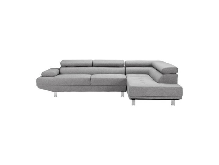 Ecksofa 267/196 cm Hellgrau Webstoff