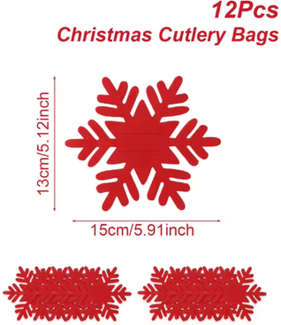 Inspire Picks 12 Piece Christmas Cutlery Holders Festive Felt Utensil Pockets For Holiday Table Decor style 2