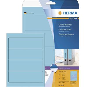 Herma Special 5098 Ordner-Etiketten 61x192 blau, 100 Stück