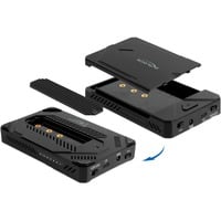 USB Type-C Gehäuse für 1 x M.2 NVMe SSD + 1 x 2.5" SATA SSD / HDD, Laufwerksgehäuse schwarz, mit Klon Funktion