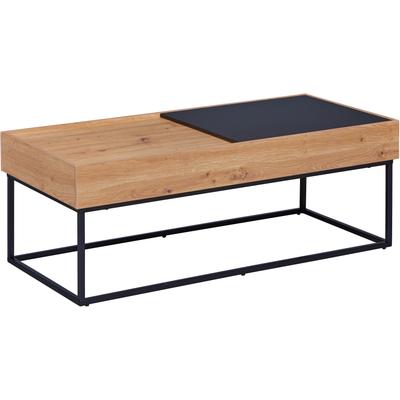 Couchtisch INTER LINK "Filora, Sofatisch mit Stauraum, modernes Metallgestell schwarz", braun (schwarz, eiche artisan nachbildung, schwarz, schwarz, eiche artisan nachbildung), B:110cm H:40cm T:50cm, Tische, Couchtisch, Wohnzimmertisch Loft Stil,...
