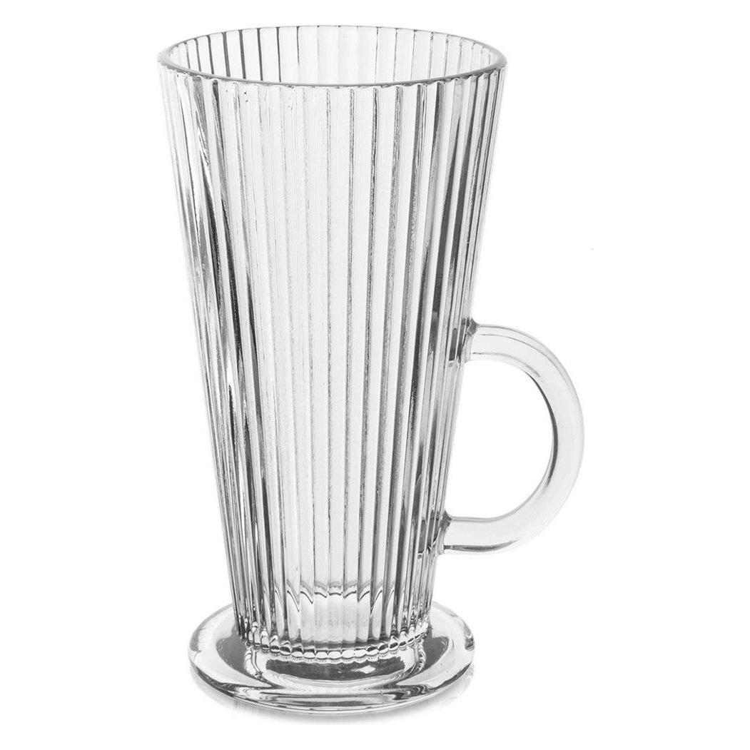 Orion Szklanka Wysoka z Uchem do Kawy Latte Cappuccino Ryflowana 300 ml (64821378)