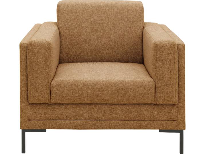 Sessel LOOKS VII , braun (messing), B:97cm H:82cm T:90cm, 100% Polyester, LOOKS BY WOLFGANG JOOP, Sessel, Sessel, klare Linien, edles Design