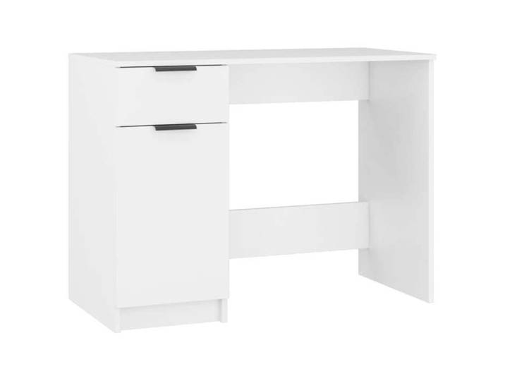 Bureau - HELLOSHOP26 - 100x50x75 cm - Bois d'ingénierie - Blanc - 1 tiroir
