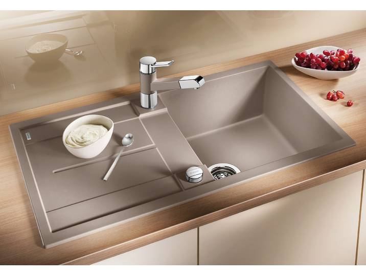 Granitspüle BLANCO METRA 5 S , tartufo, B:86cm, Verbundwerkstoff, Küchenspülen, Granitspüle, aus SILGRANIT