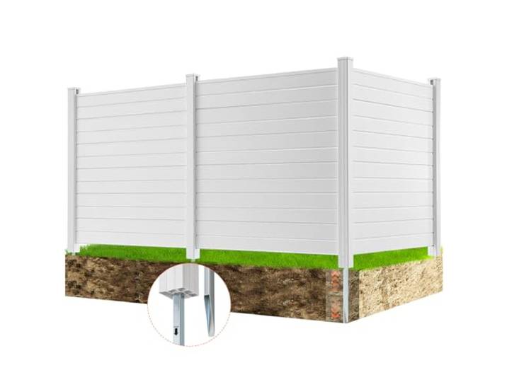 VEVOR Panneau Brise Vue Extérieur 127x127 cm Clôture de Jardin Horizontale Kit 3 Panneaux de Confidentialité avec Piquets Métalliques\, Accessoires pour Sols Souples\, Cacher les Climatiseurs\, Poubelles