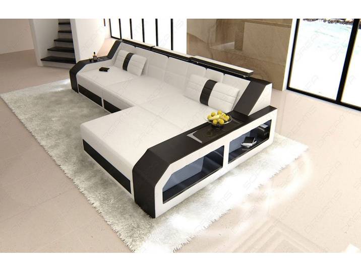 Couch Arezzo L-Form in Leder