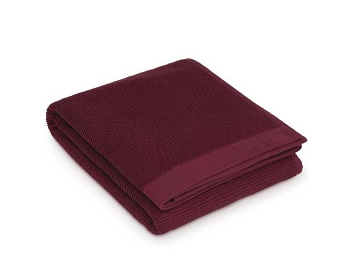 s.Oliver hochwertiges Saunahandtuch 80x200 cm Burgundy - 100% Baumwolle