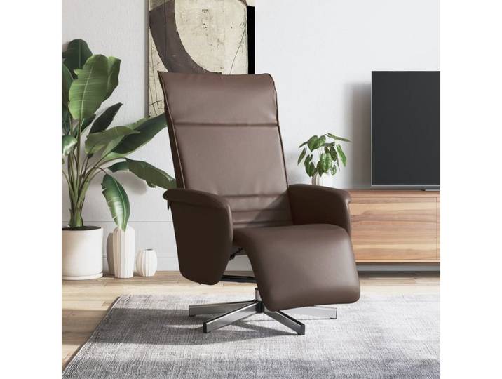 furnicato Relaxsessel 71x86,5x107,5 cm Braun, 360 Grad drehbarer Ruhesessel mit manueller Liegefunktion