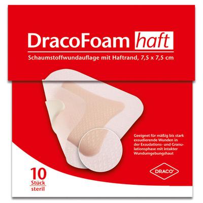 Dracofoam Haft Schaumstoff Wundaufl.7,5x7,5 cm 10 St Verband