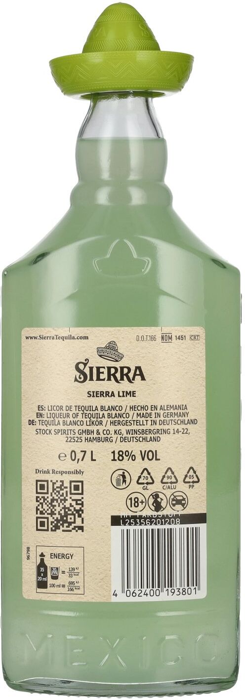Sierra Tequila Sierra Lime Licor de Tequila 18% Vol. 0,7l