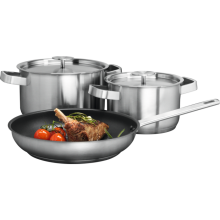 AEG A3SS 3 teiliges Koch- und Brat -Set bestehend aus 1x Bratpfanne (24 cm) und 2x Töpfen(16 cm, 20 cm)