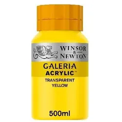 Winsor & Newton, Künstlerfarbe + Bastelfarbe, Galeria Acrylic 500Ml Trans Yellow 653 (500 ml)