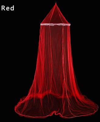 The Handy Homestead Princess Mosquito Net Canopy For Beds, Hanging Insect Mesh Bed Cover red