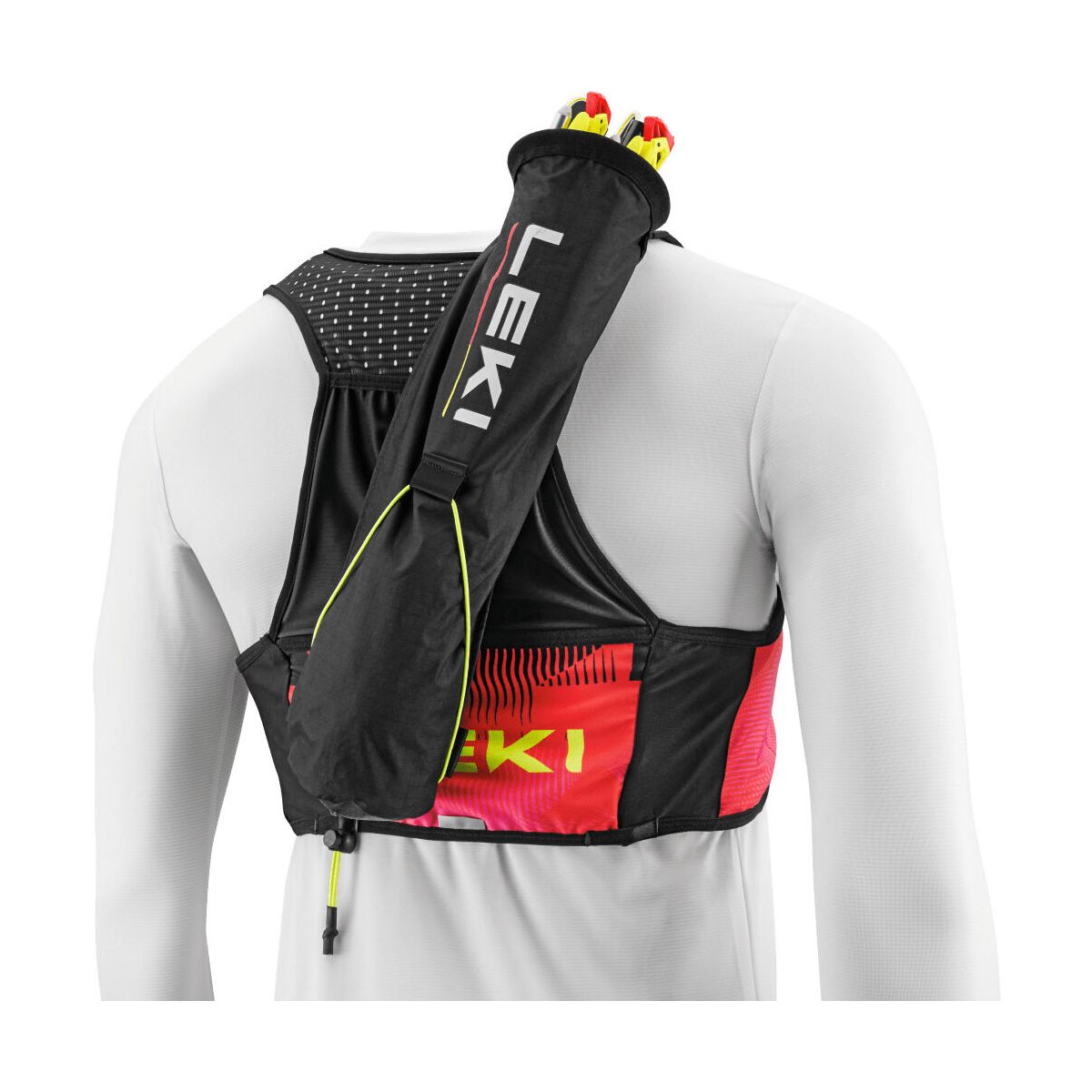 LEKI Trail Running Quiver Vest black-bright red-neonpink LXL 35721262LXL