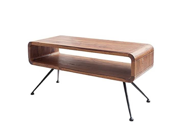 invicta INTERIOR Design Couchtisch Alpha 100 cm Sheesham Holztisch Wohnzimmertisch Tisch Retro Massivholz