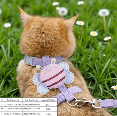 Inspire Curations BuzzBuddy Bee Cat Harness And Leash Set purple Bee 1.2m Rope m