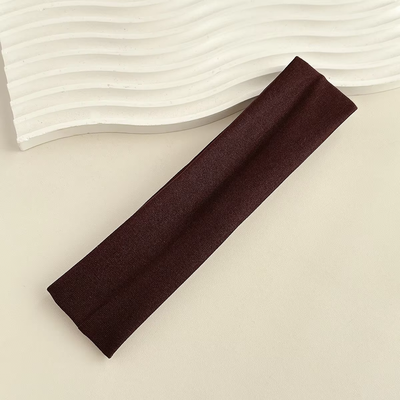 Fusion Finds Flex Fit Active Sports Headband For Women Elastic Yoga Running Hair Band dark Coffee