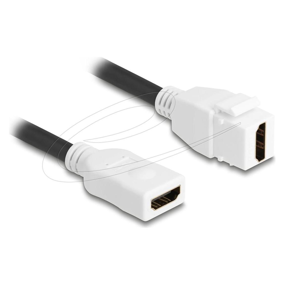 Delock Keystone Modul Kabel HDMI Buchse zu Buchse 8K 60 Hz 2 (0.20 m) (90684)