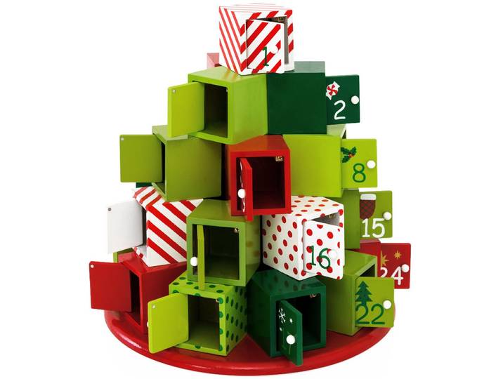 Spielwerk Adventskalender Cadeauberg - 24 Deuren 27x30cm - Multicolor