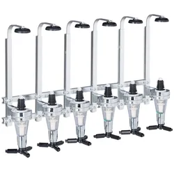 Relaxdays Barbutler Wand, Portonierer für 6 Flaschen, Profi Portionierer 3 cl, Bar Accessoire, HBT: 53x36x11 cm, silber