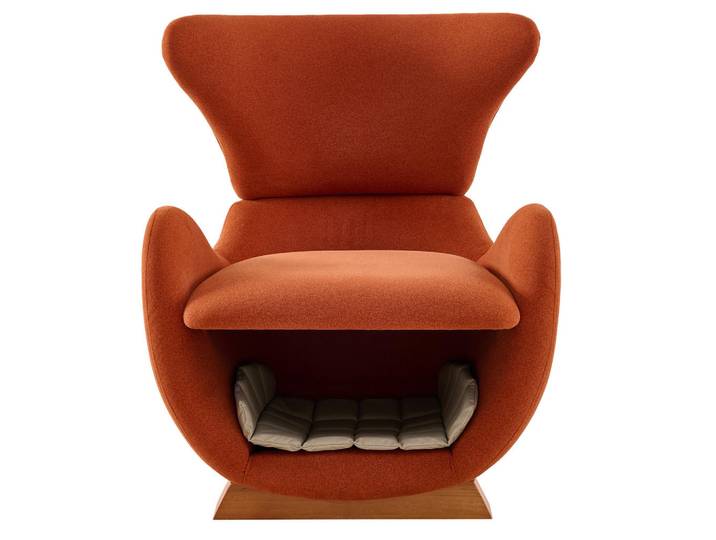 Sessel De-33436 mit Walhai-Look mit Haustierhöhle Ziegelrot, Orange, 69x76x66 cm, Wohnzimmer, Sessel, Polstersessel