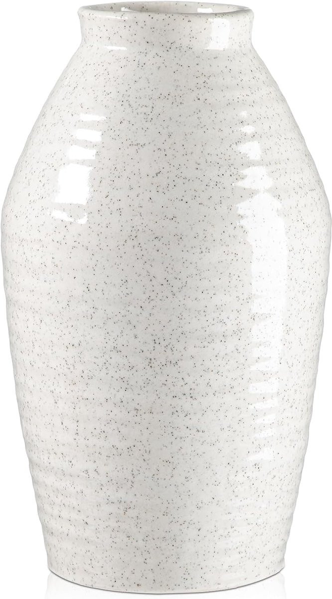 Witte Keramische Vaas voor Bloemen en Decoratie