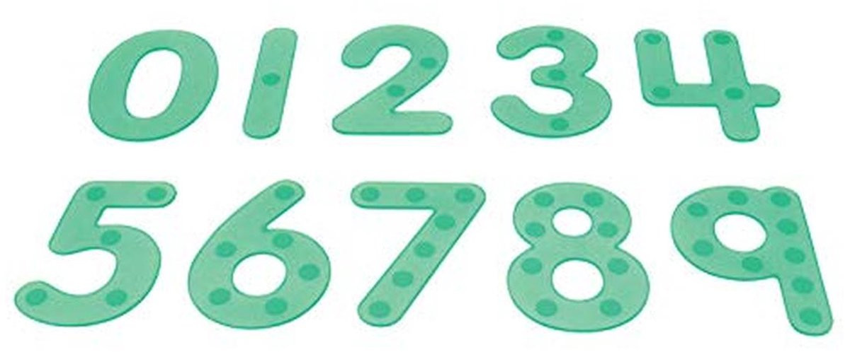 Siliconen Tactiele Cijfers 0-9 - Groene SiliShapes Dot Numbers (Set van 10)