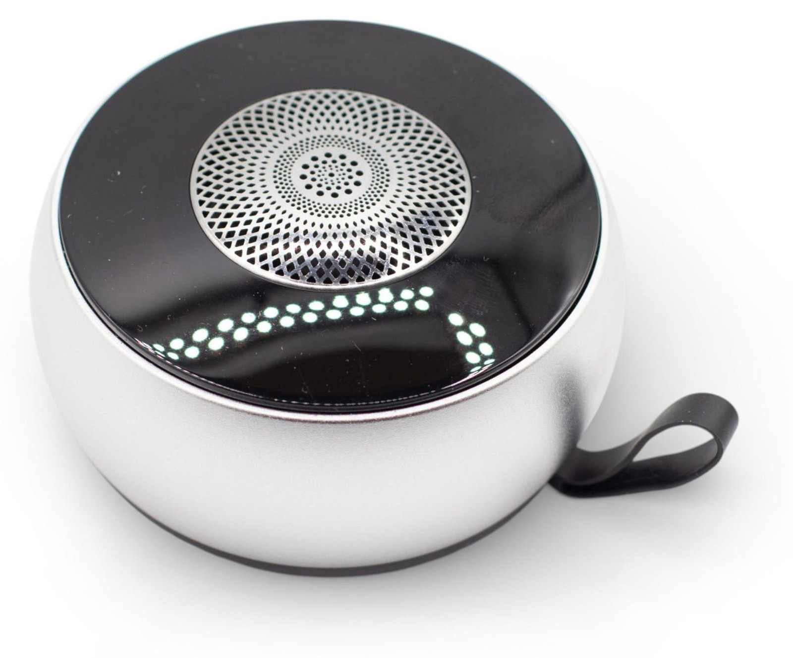 Ancient Wisdom Miniatuur speaker met Mandela-lichteffect, zilverkleurig