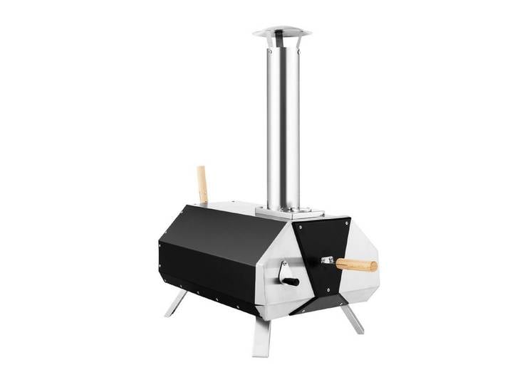 COSTWAY Pizzaofen Outdoor, aus Edelstahl mit Pizzastein, für Garten