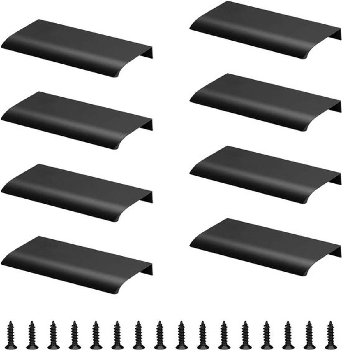 Set van 8 zwarte onzichtbare ladehandgrepen van 150 mm voor meubels