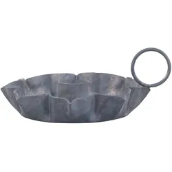 Chic Antique Kammerleuchter aus Metall, H5 x L12 x B11 cm, antique zink