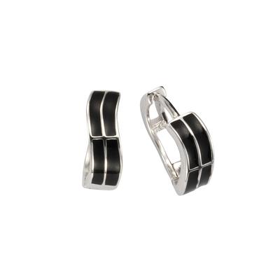 Paar Creolen VIVANCE "925/- Sterling Silber Lack", weiß, Ohrringe, Damen, one-size, Silber 925 (Sterlingsilber)