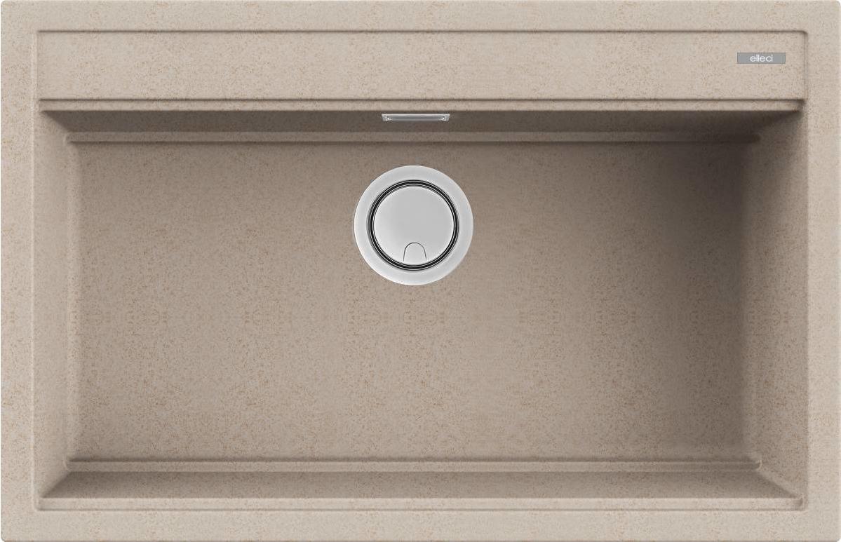 Elleci Best 130, Aufsatzwanne, Rechteckig, Granitek, Hafer, 1 Becken, 726 x 365 mm